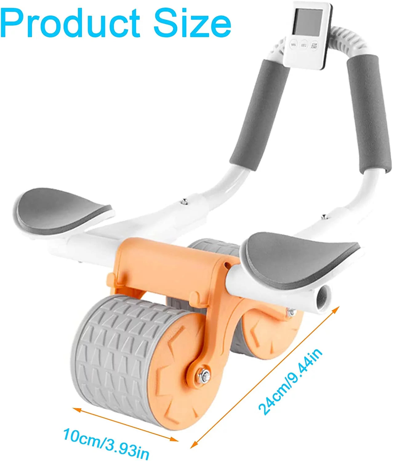 2024 New with Timer Ab Abdominal Exercise Roller Elbow Support, Abs Roller Wheel Core Exercise Equipment, Automatic Rebound Abdominal Wheel