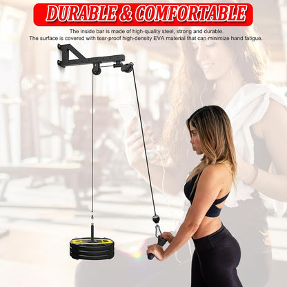 LAT Pull down Bar for Cable Machine LAT Pulldown Attachments Tricep Press down Bar with Rubber Handle Traight Bar Accessories for Home Gym