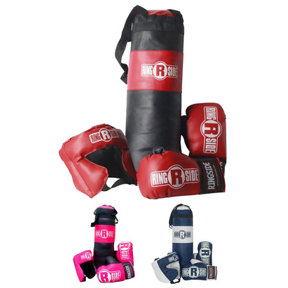 Kids Boxing Set with Mini Heavy Bag, Gloves and Headgear - Royal Blue