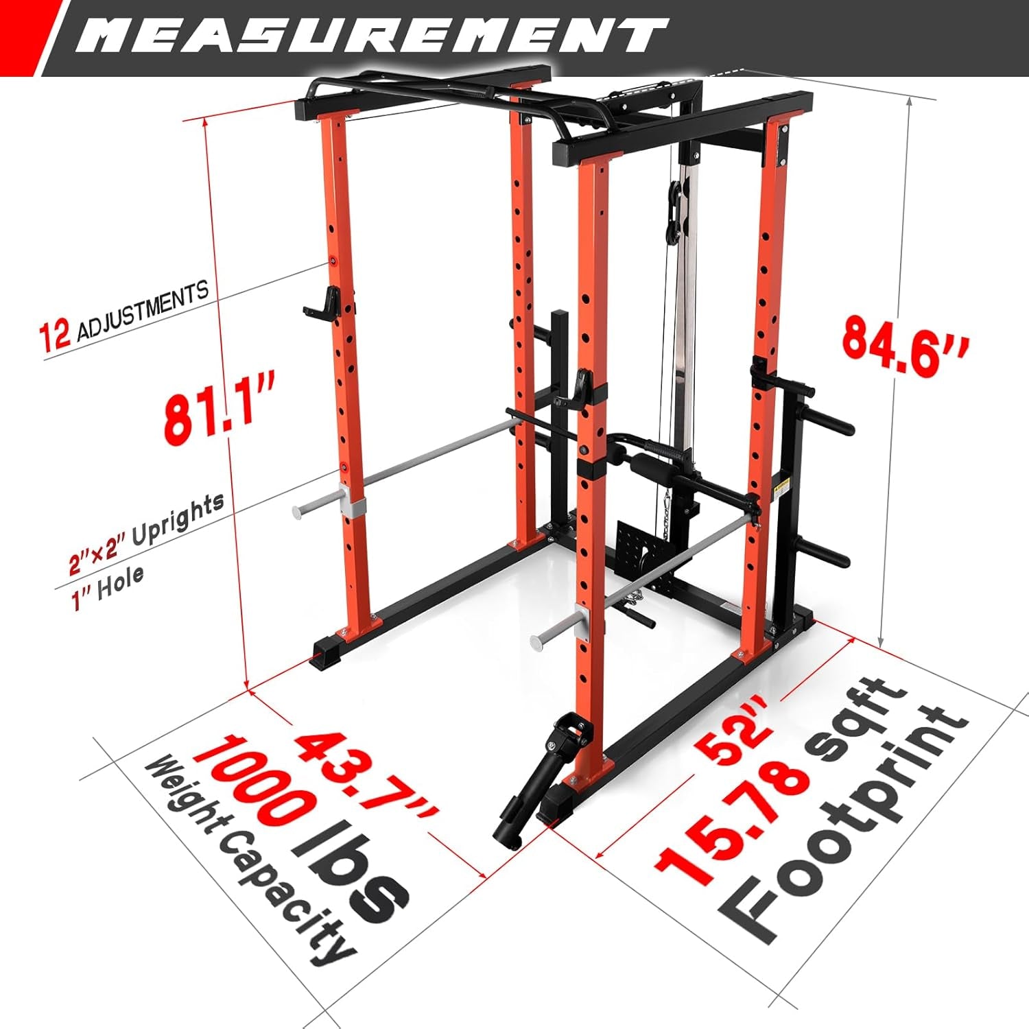 Garage & Home Gym Package Includes 1000LBS Power Cage with Lat Pull Down,Weight Bench, Barbell Set with Olympic Barbell