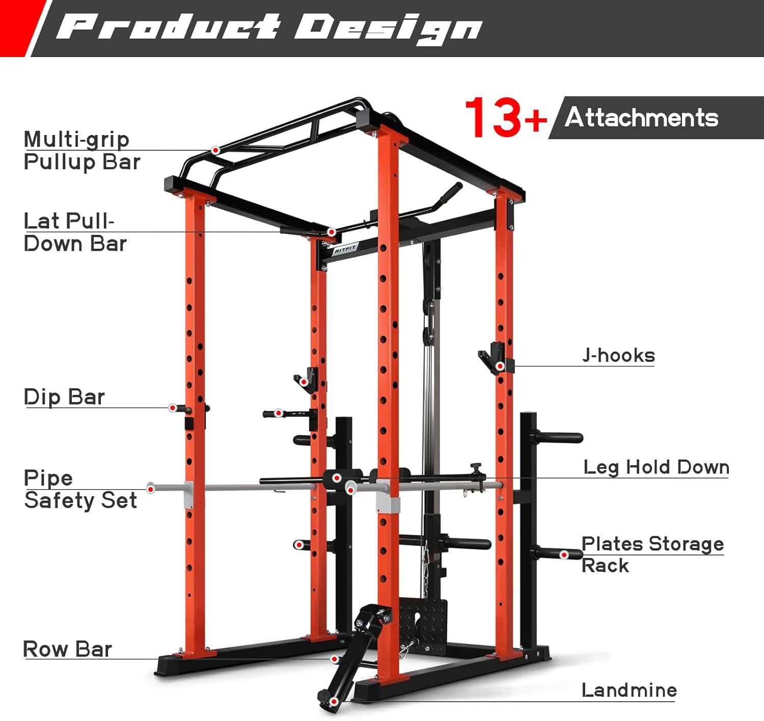 Garage & Home Gym Package Includes 1000LBS Power Cage with Lat Pull Down,Weight Bench, Barbell Set with Olympic Barbell